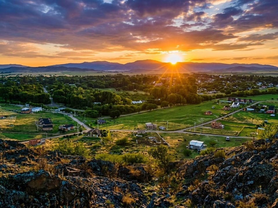 Nearby landmark, Spring, Day, Natural landscape, Bird's eye view, Mountain view, Sunrise, Sunset