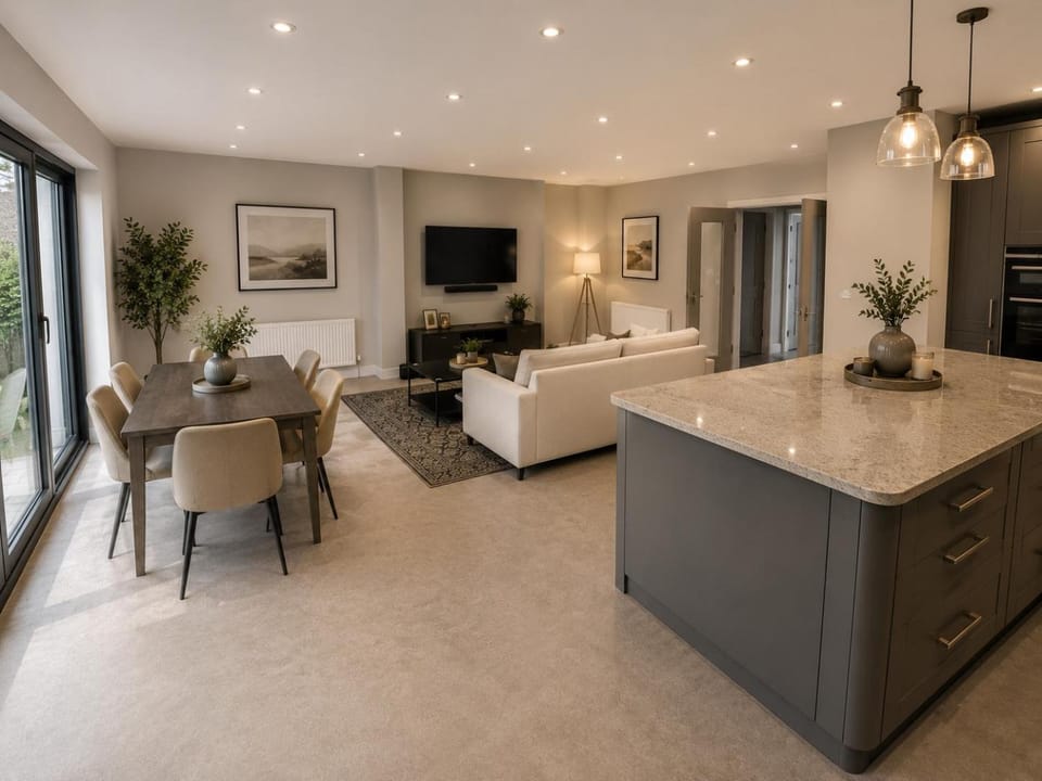Communal lounge/ TV room, TV and multimedia, Kitchen or kitchenette, Living room, Seating area, Evening entertainment