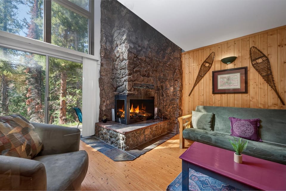 Day, Natural landscape, Living room, fireplace, furniture