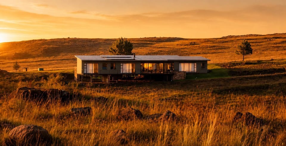 Waterfall Villa Stone Hot Tub Trout Farm Villa in South Africa
