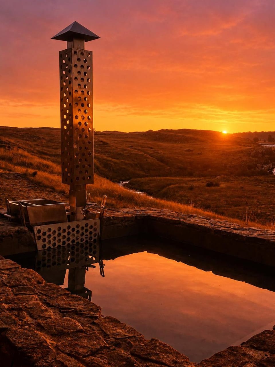 Waterfall Villa Stone Hot Tub Trout Farm Villa in South Africa
