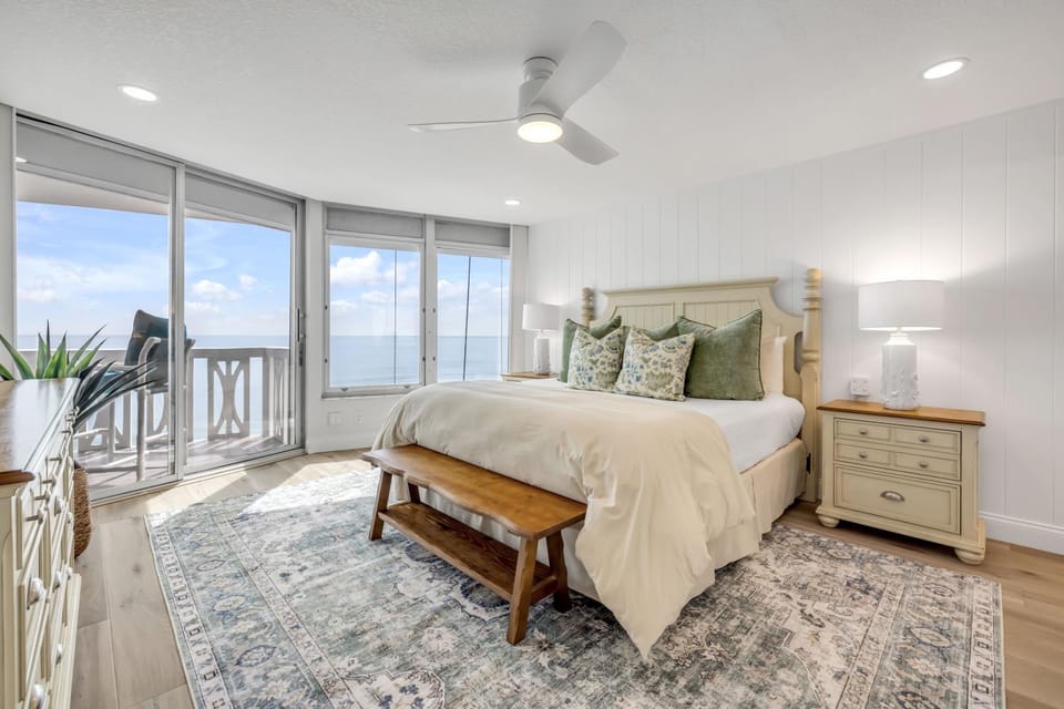 New Listing! Direct Oceanfront 2-2 Huge Private Balcony Beachfront Pool Garage Apartment in Ormond By The Sea