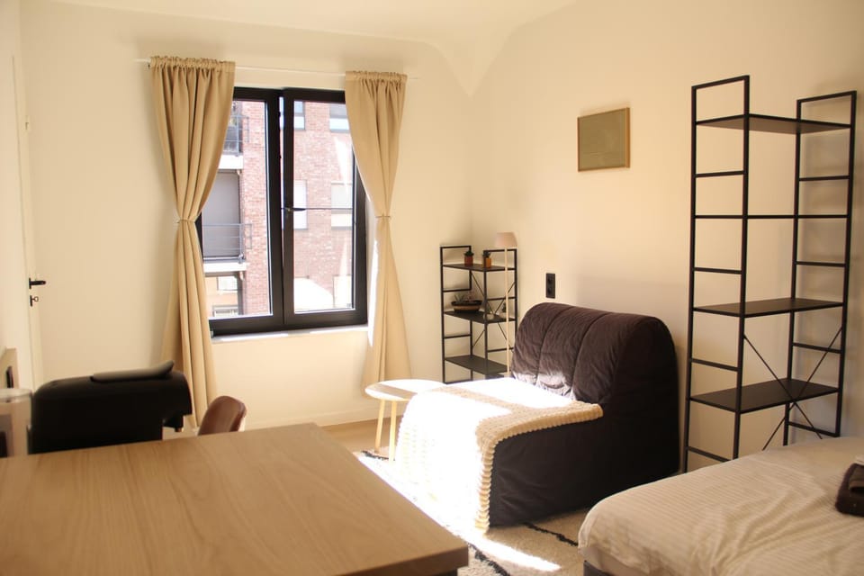 Bed, Living room, Photo of the whole room, Seating area, Bedroom