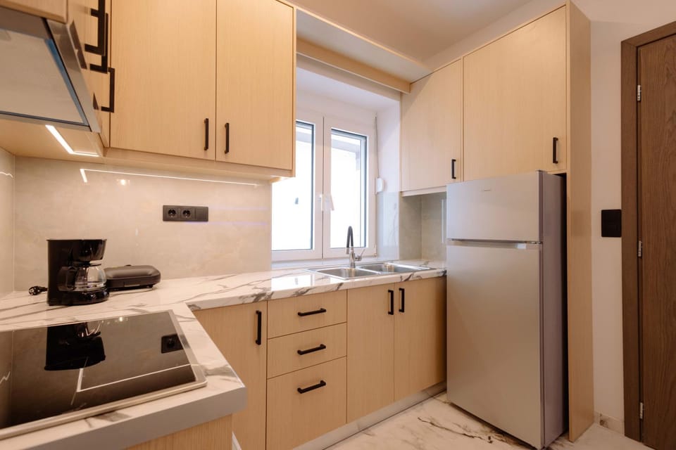 Kitchen or kitchenette, dishwasher, minibar, oven, stove