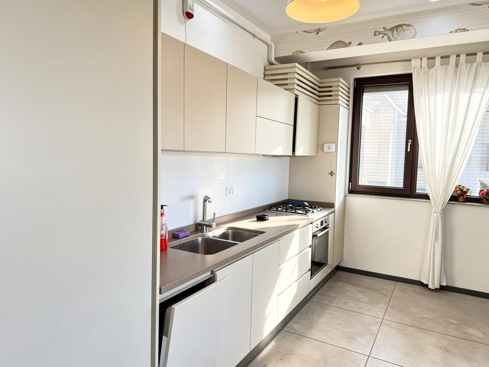 Kitchen or kitchenette, dishwasher, minibar, oven, stove