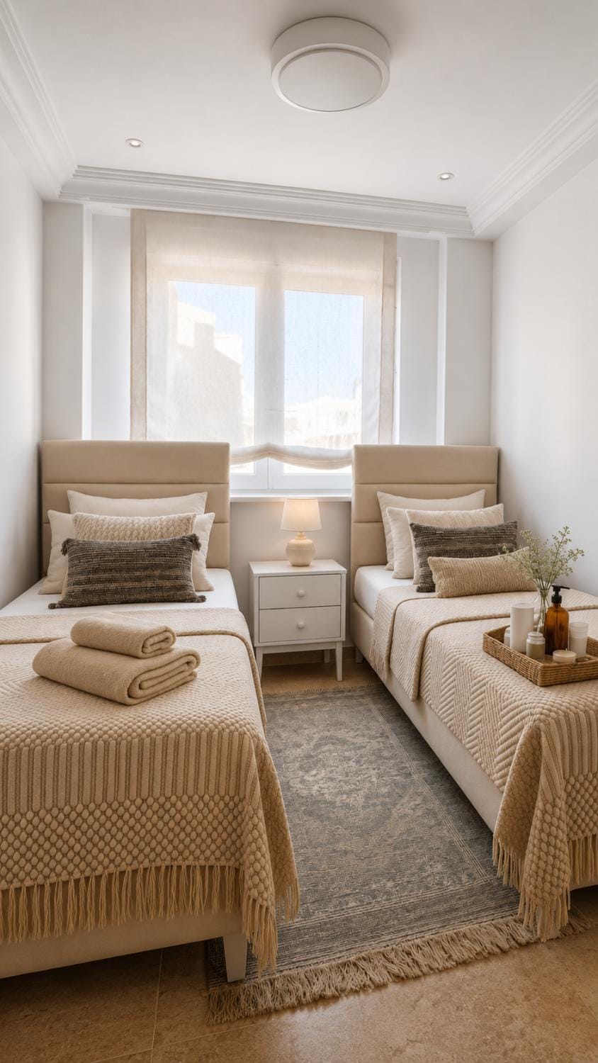 Bed, Bedroom, towels, air conditioner