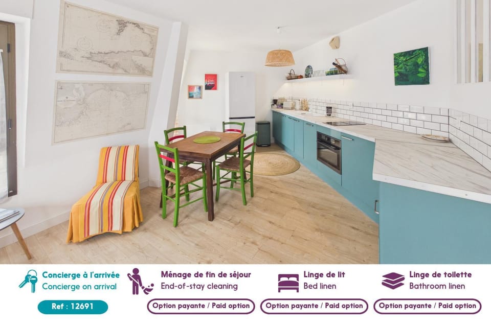 Charmant appartement en centre-ville 4p Apartment in Pont-l'Abbé