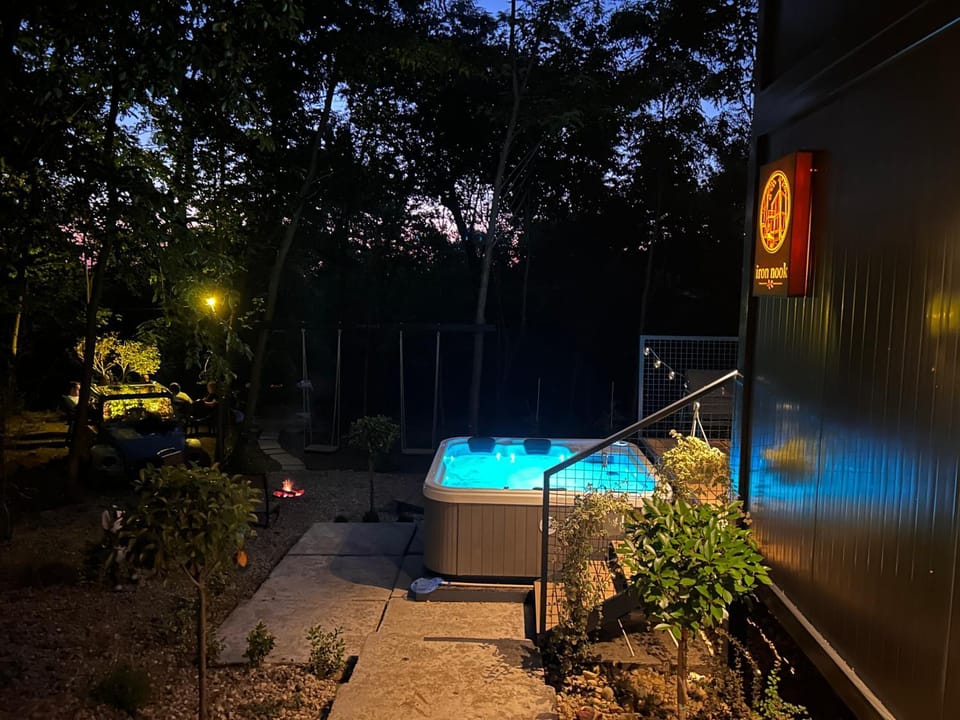 Night, Garden, Garden view, Pool view