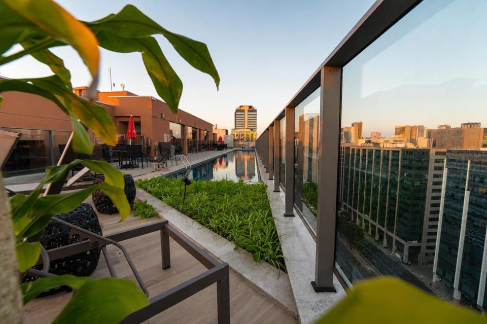 Property building, View (from property/room), City view, Swimming pool