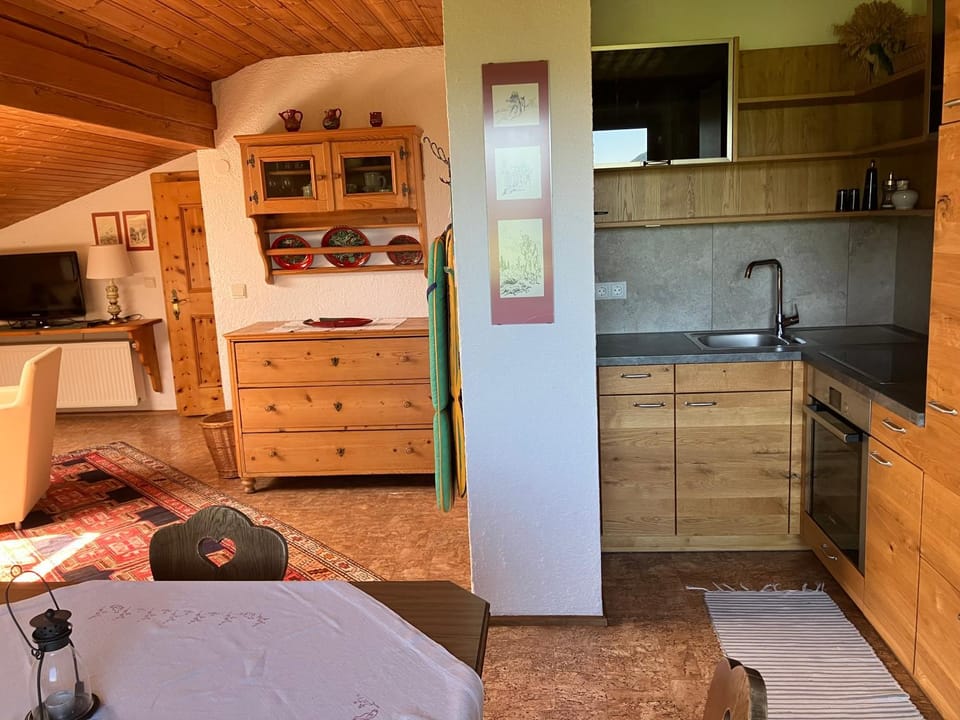 Kitchen or kitchenette, oven, stove