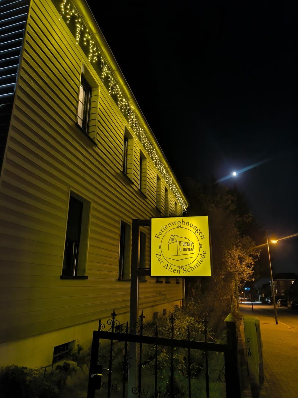 Property building, Night, Street view