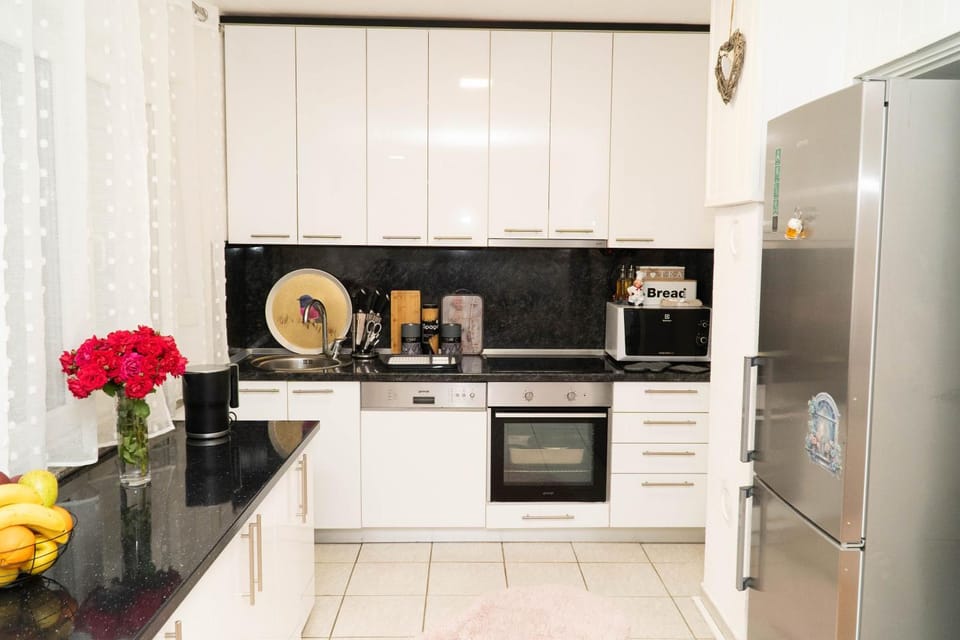 Kitchen or kitchenette, oven, stove