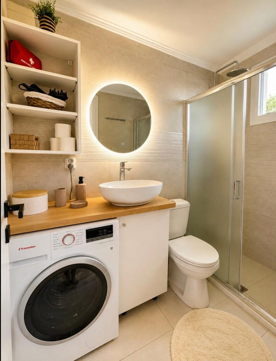 Shower, Bathroom, washing machine