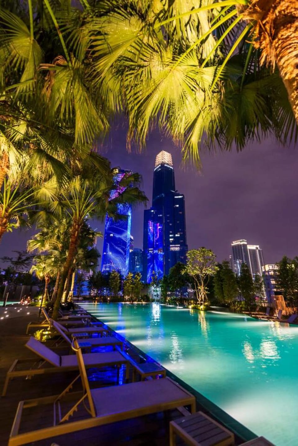 Night, Swimming pool, Swimming pool