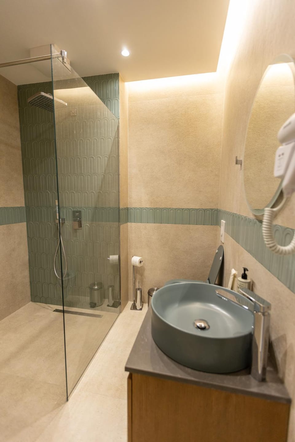 Shower, Bathroom, Area and facilities, hair dryier