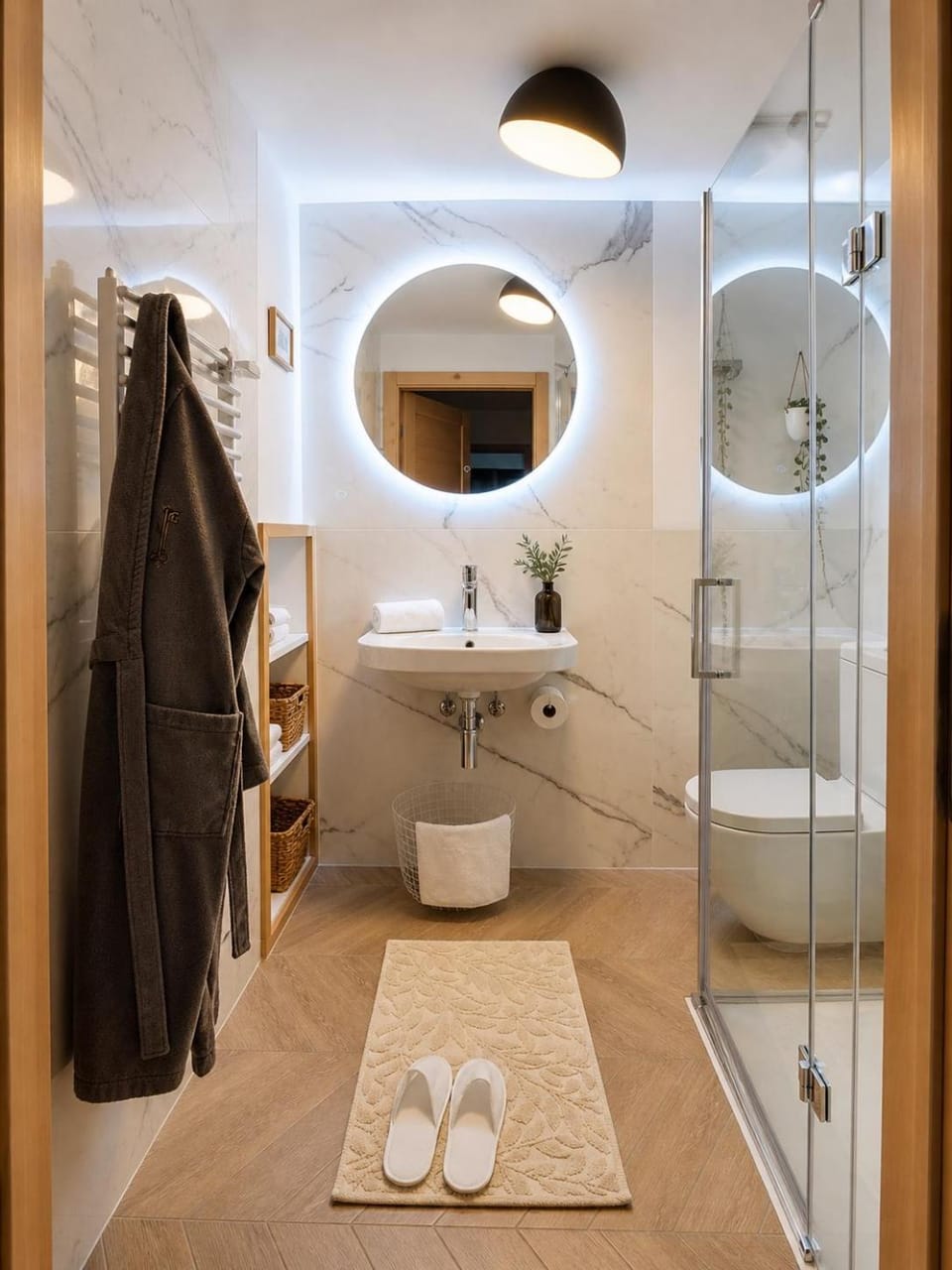 Bathroom, towels