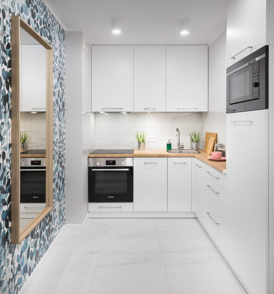 Kitchen or kitchenette, dishwasher, oven, stove, toaster