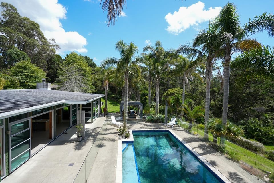 Day, Natural landscape, Garden, Garden view, Pool view, Swimming pool, sunbed