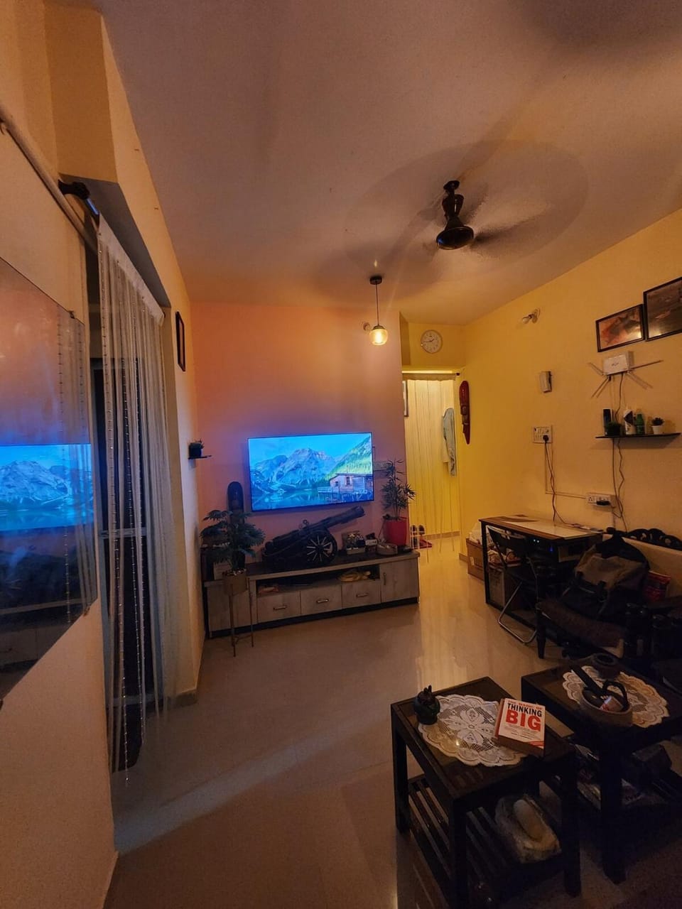 Cozy 1BHK Near Airoli & Rabale 50In Smart TV AC Apartment in Thane