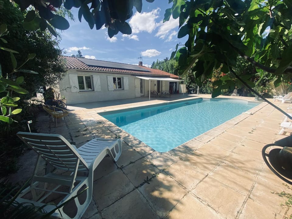 Patio, Garden, Pool view, Swimming pool, sunbed