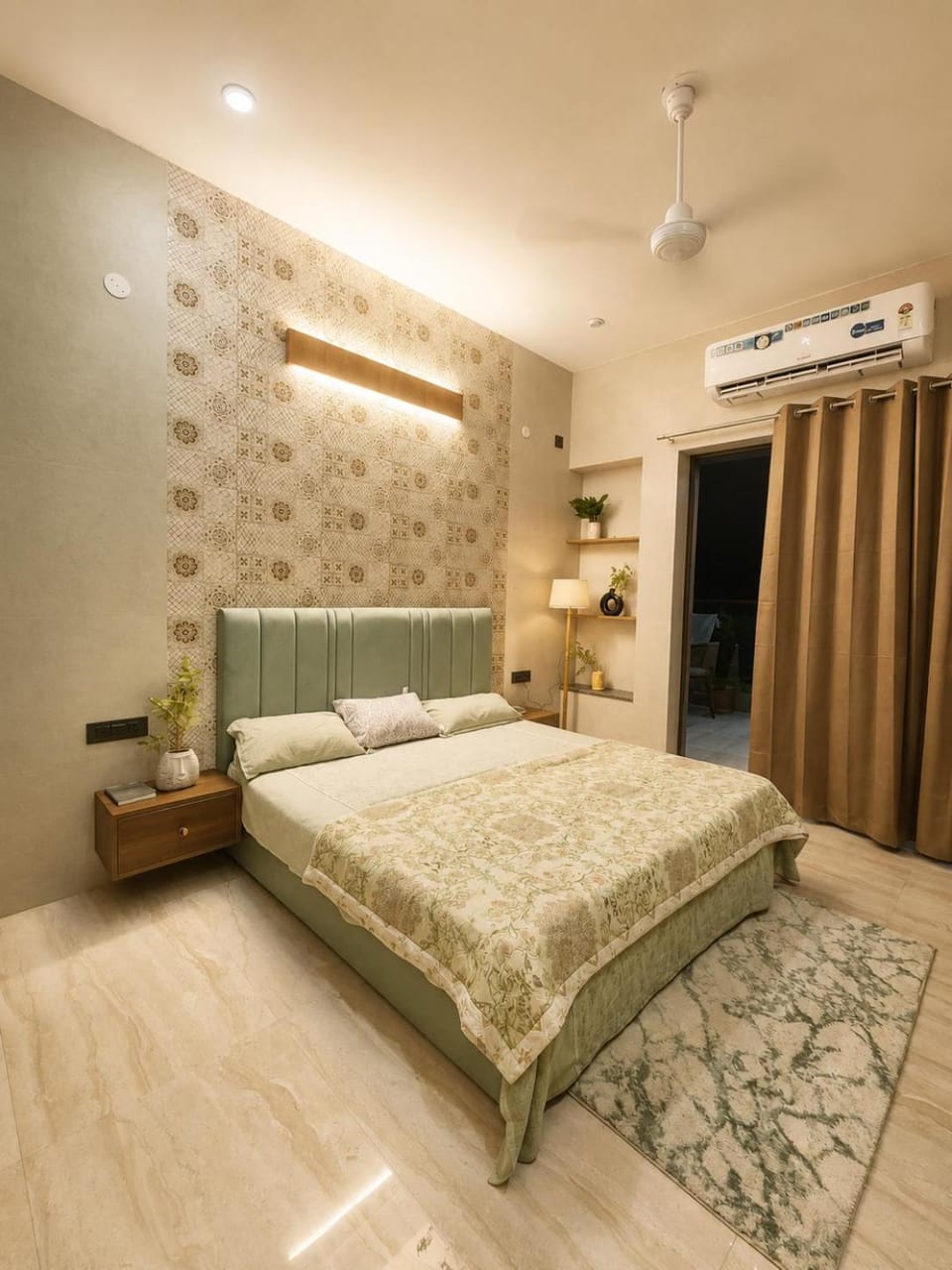 Bed, Bedroom, air conditioner