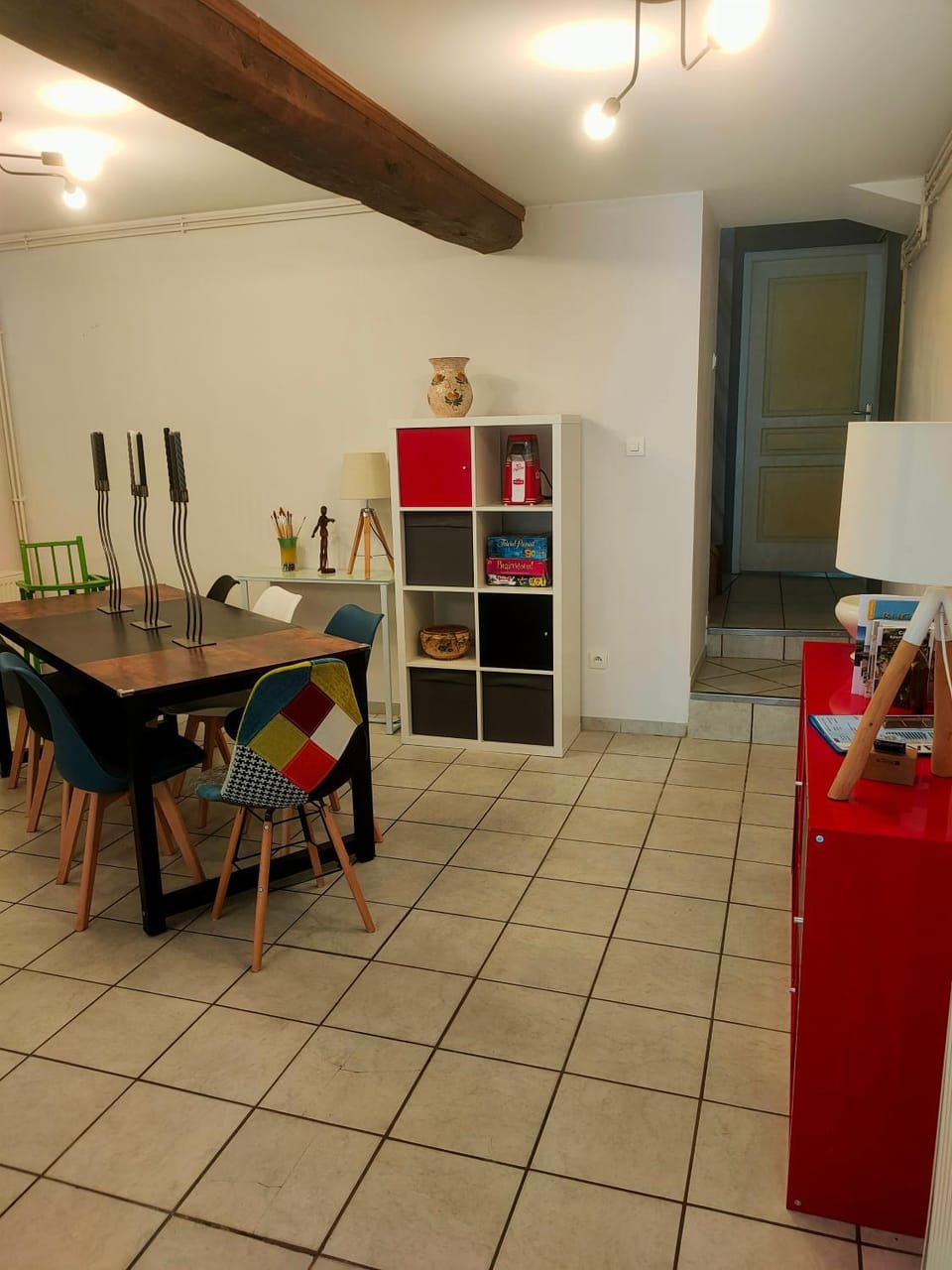 Library, Living room, Dining area