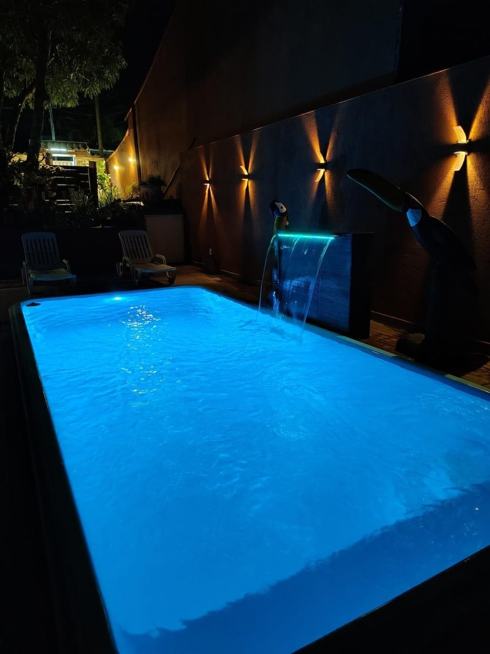 Night, Natural landscape, Pool view, Swimming pool