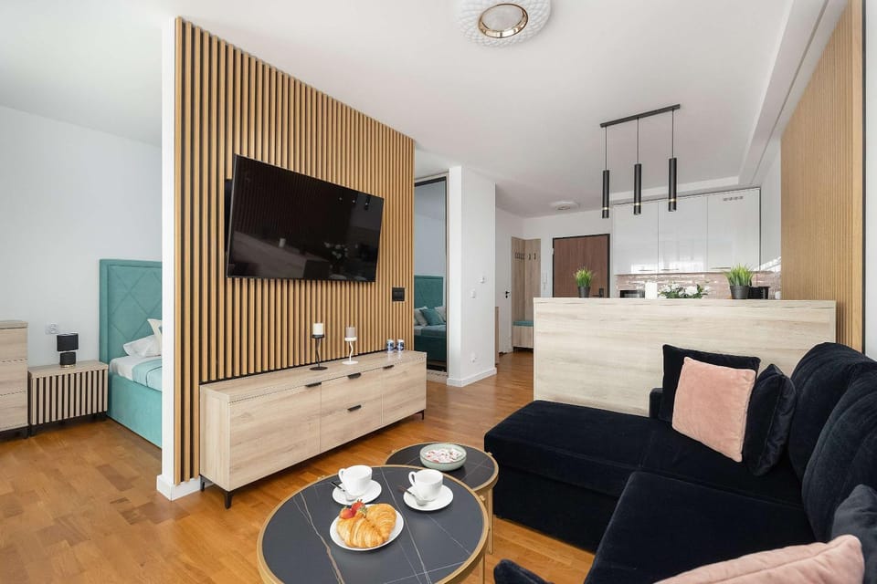 Bed, Living room, Seating area