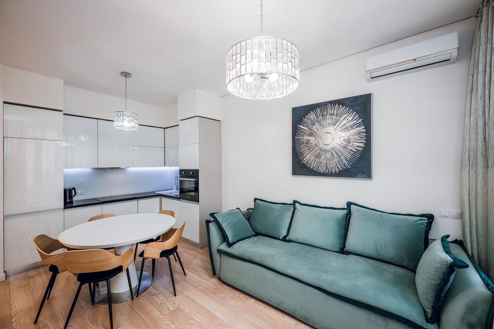 Living room, Dining area, kitchen, air conditioner