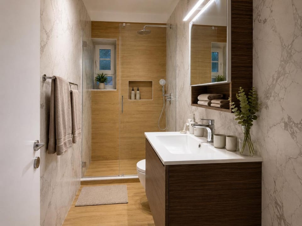 Shower, Bathroom, towels