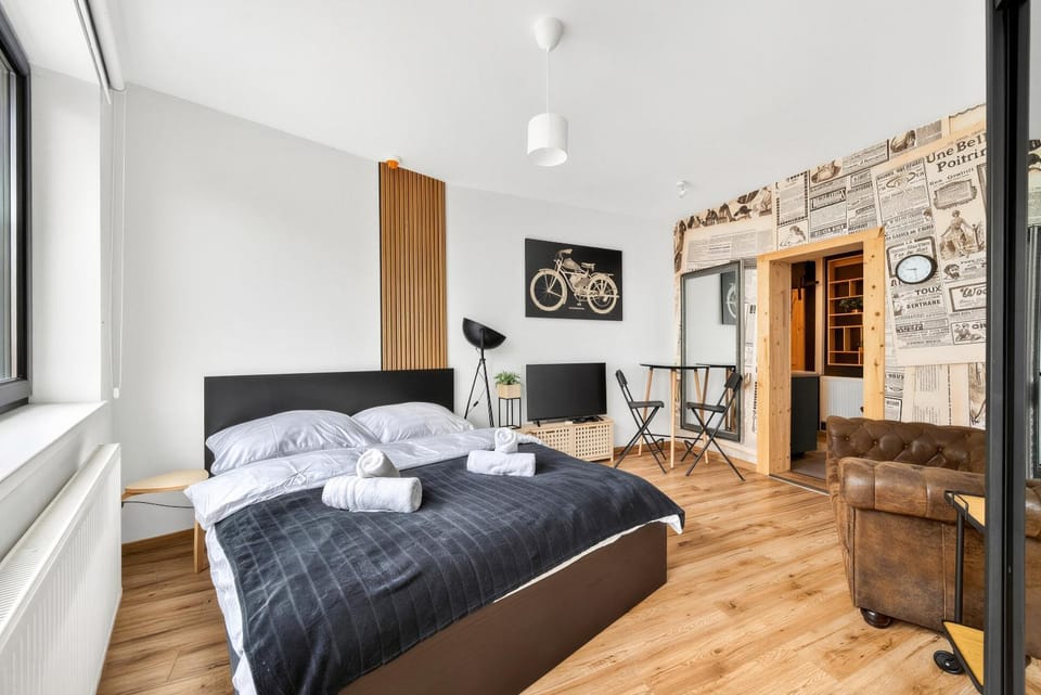 Bed, TV and multimedia, Living room, Photo of the whole room, Seating area, Bedroom, towels