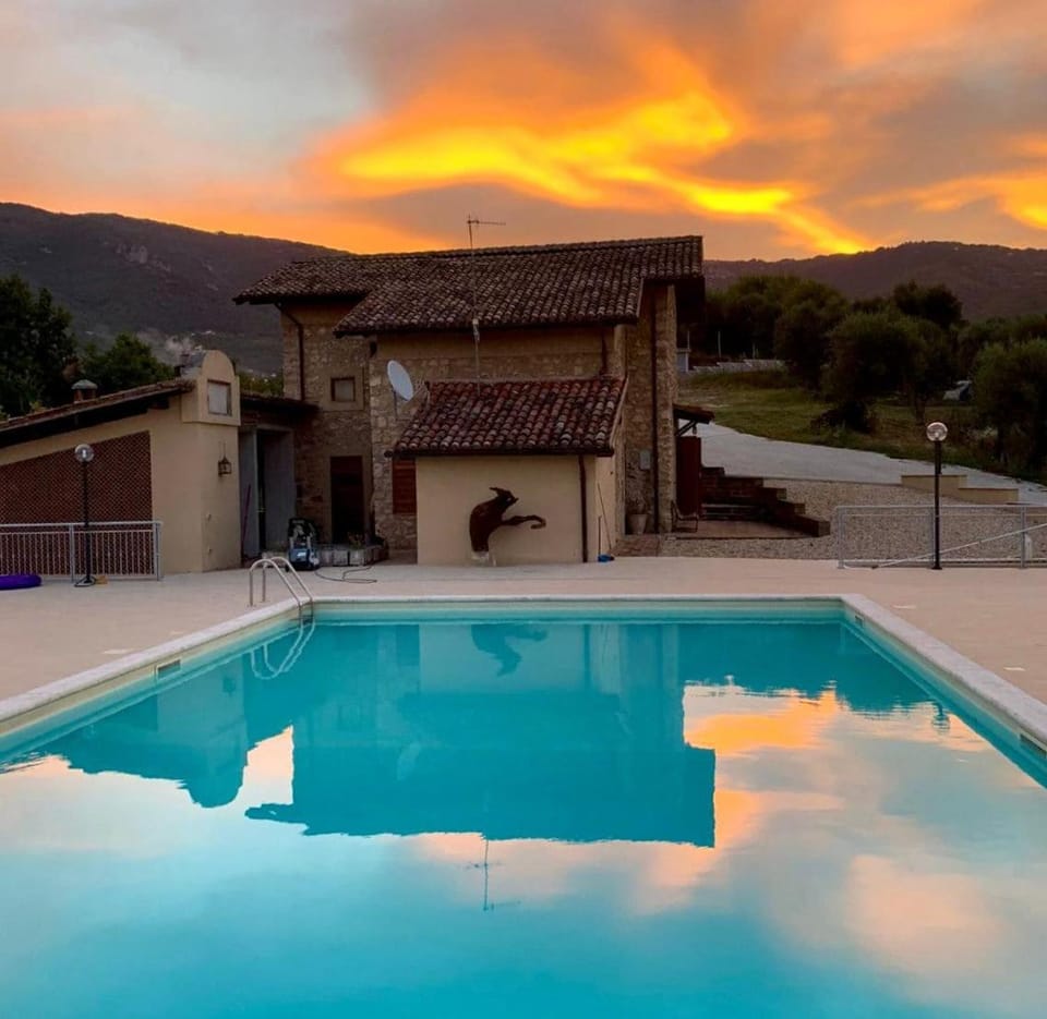 Natural landscape, Mountain view, Swimming pool, Swimming pool, Sunset