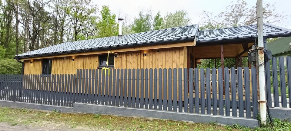 Cozy wooden cabin near Kyiv with a terrace Cabin in Ukraine