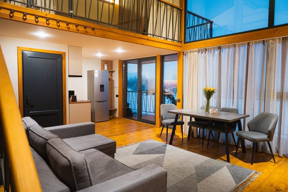 Kitchen or kitchenette, Living room, Dining area