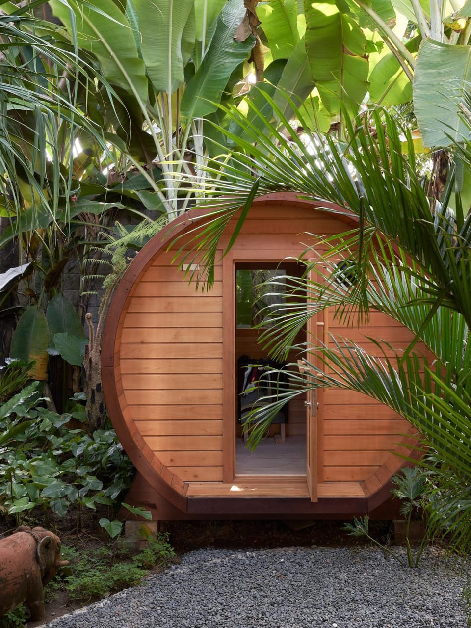 Natural landscape, Garden, Sauna, Sauna