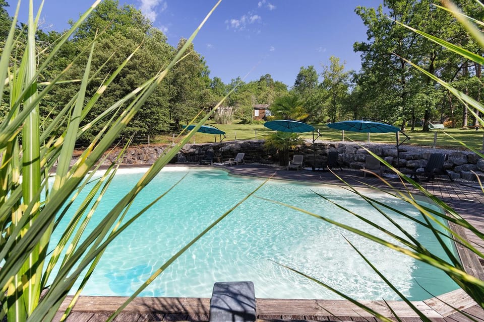 Property building, Living room, Swimming pool