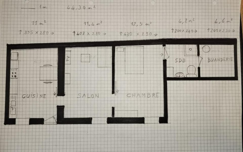 T2, bien situé, un peu vétuste Apartment in Besançon