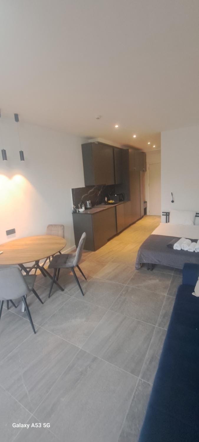 Bed, Kitchen or kitchenette, Dining area