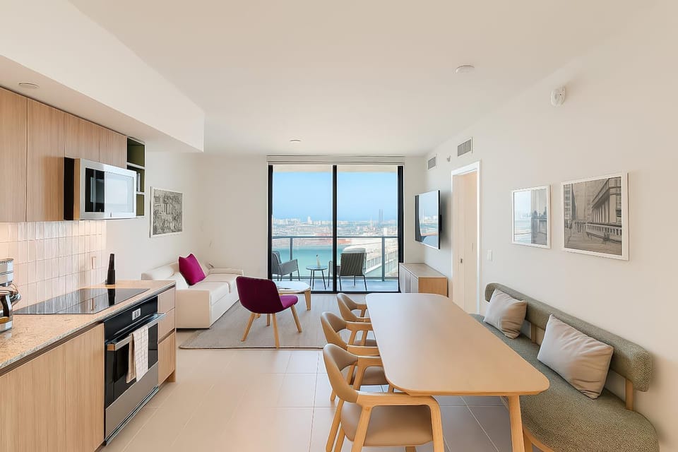 Kitchen or kitchenette, Living room, Dining area