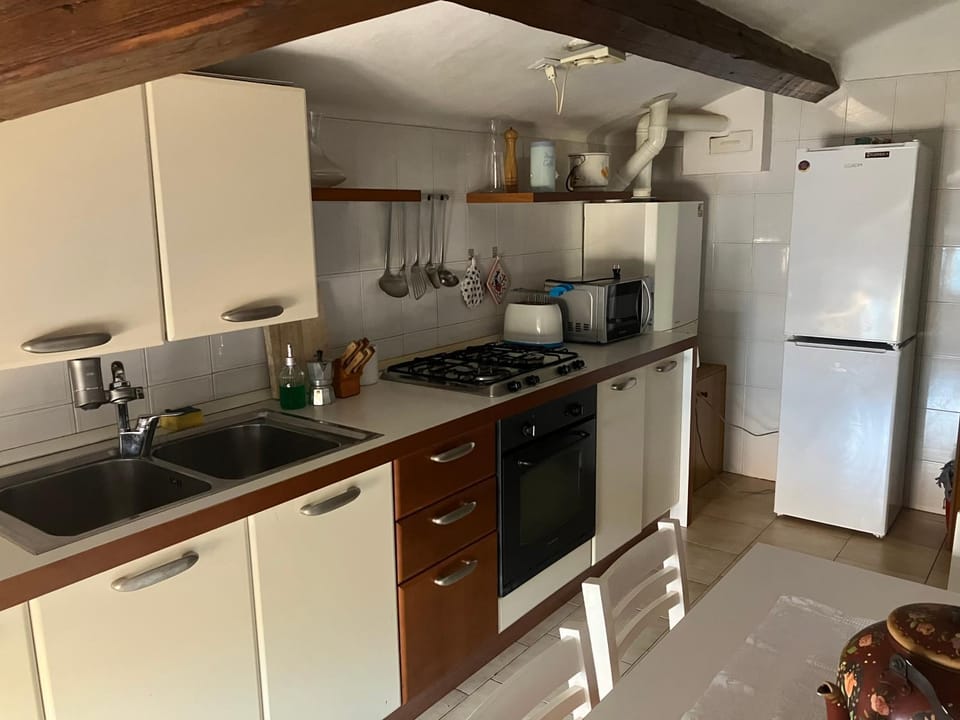 Kitchen or kitchenette, oven, stove
