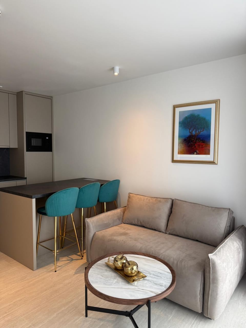TV and multimedia, Kitchen or kitchenette, Living room, Seating area, Dining area