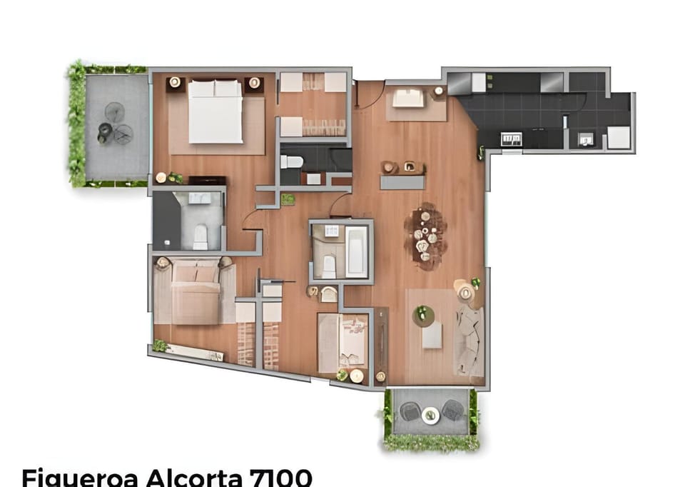 Modern and Spacious 3 BR, 2 Terrace Close to Parks Apartment in Buenos Aires