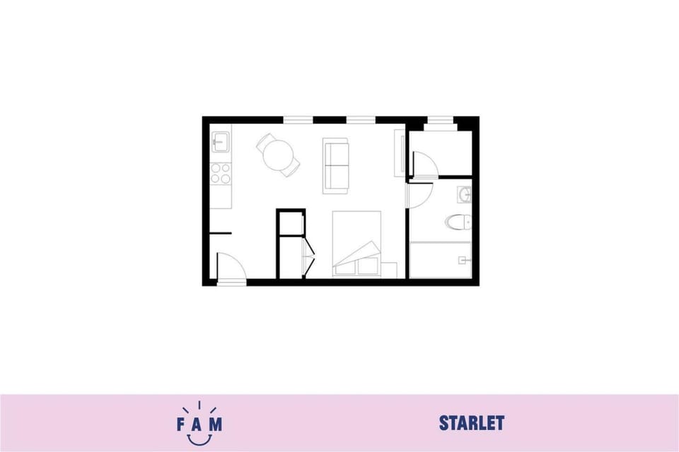 Bathroom, Kitchen or kitchenette, Photo of the whole room, Seating area, Dining area, Bedroom