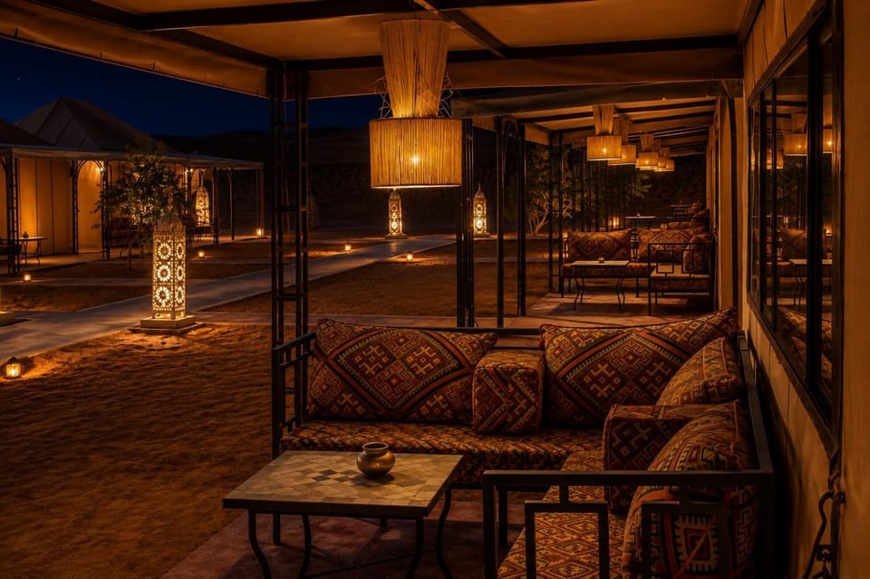 Patio, Night, Seating area