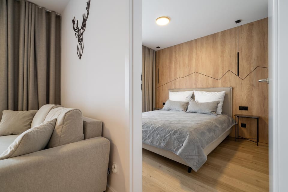 Bed, Living room, Photo of the whole room, Seating area, Bedroom