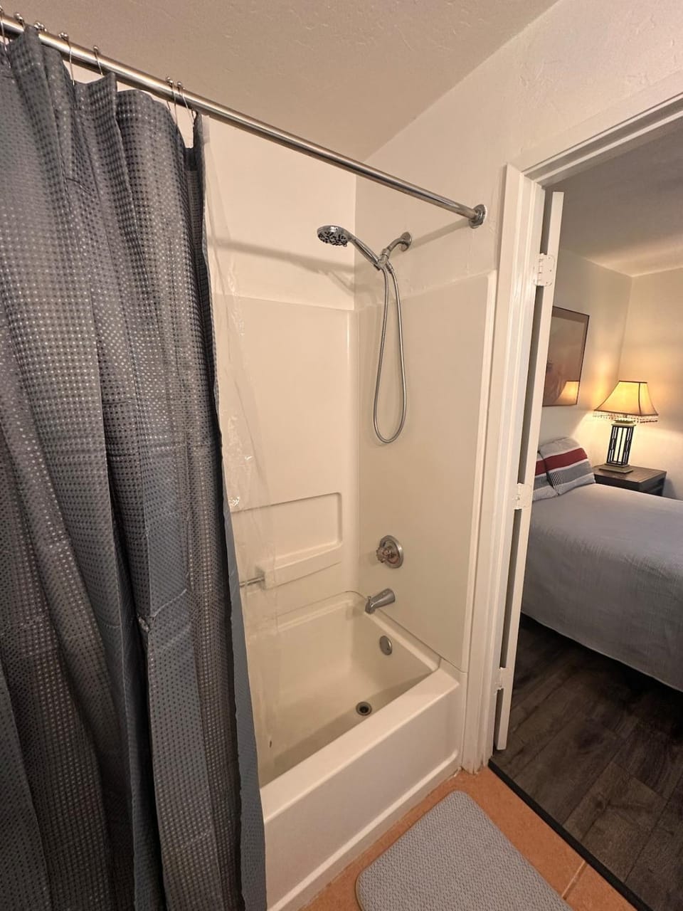 Shower, Bed, Bathroom, Bath