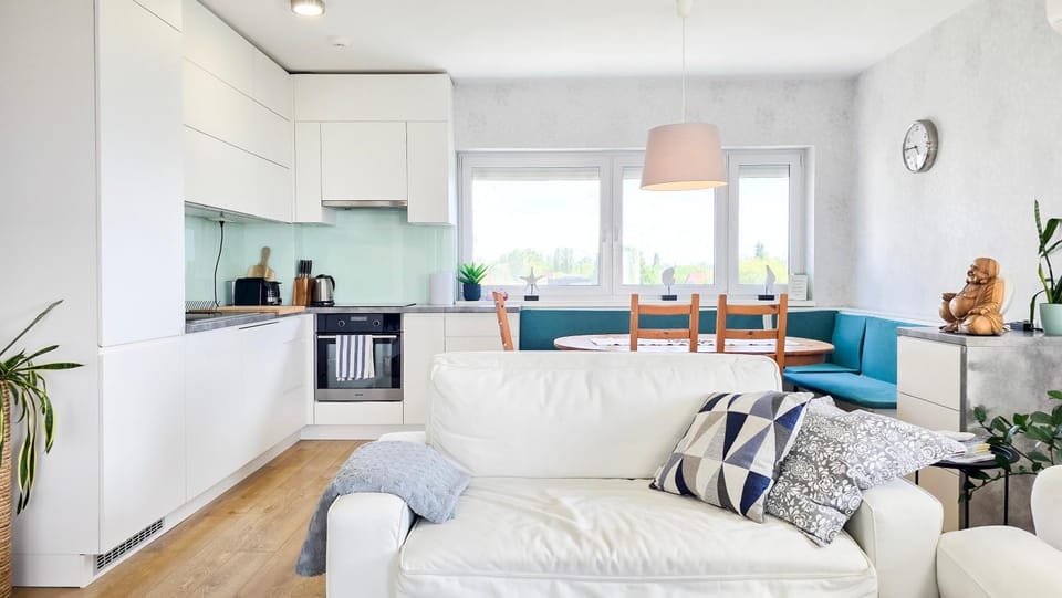Kitchen or kitchenette, Living room, Dining area