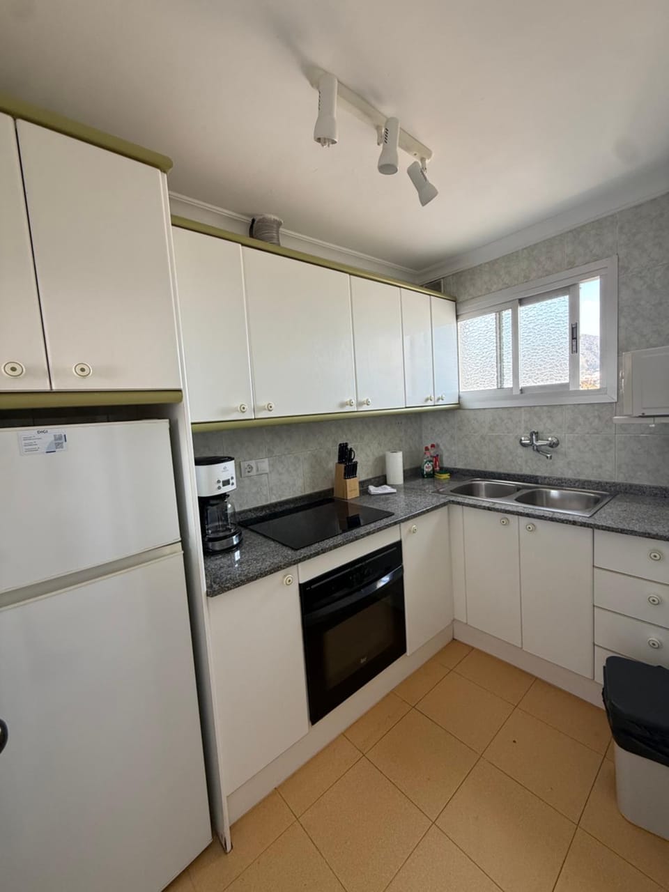 Kitchen or kitchenette, oven