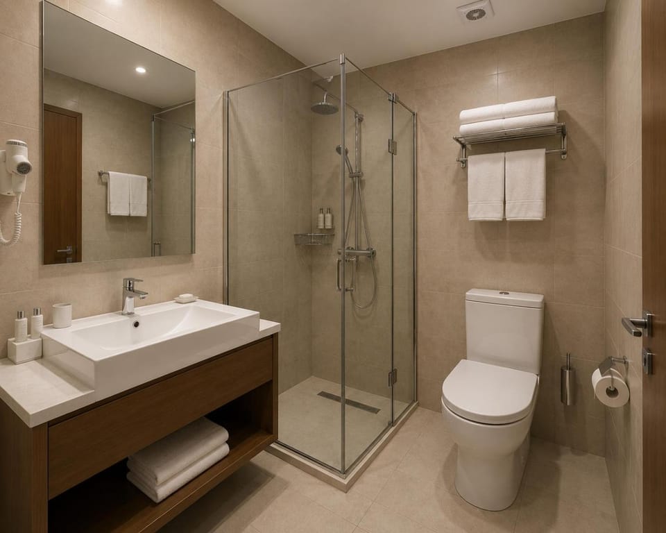 Shower, Toilet, Bathroom, towels
