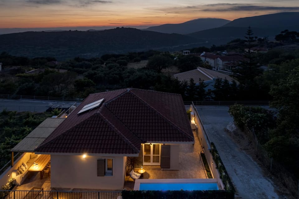 Property building, Natural landscape, Swimming pool, Sunset